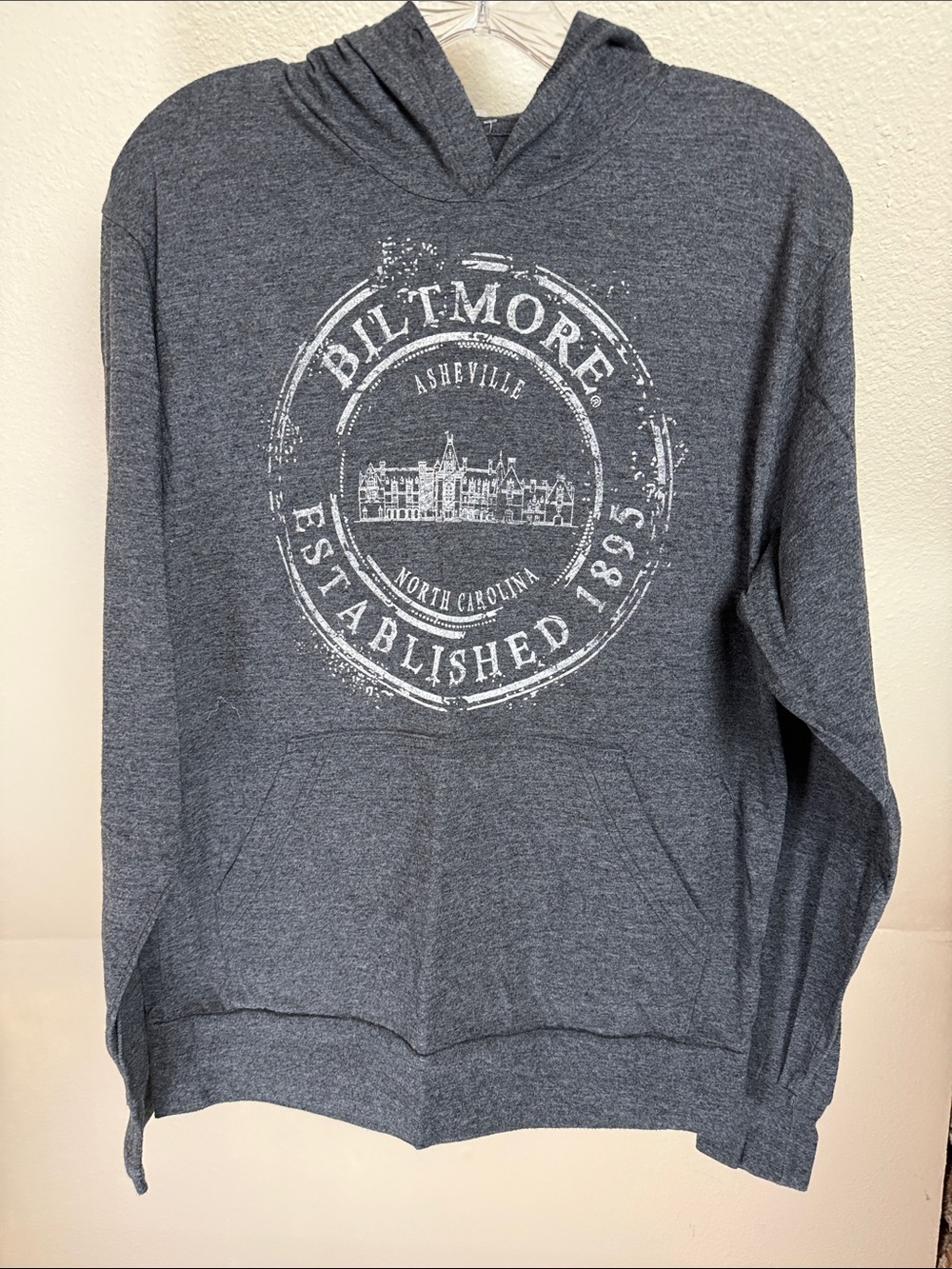 BILTMORE HOUSE Souvenir Long Sleeve Tee With Hood Small - Picture 1 of 6